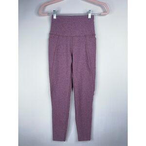 Beyond Yoga Purple Pocket Leggings High Rise Cropped Capri Spacedye Lounge Small